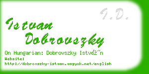 istvan dobrovszky business card